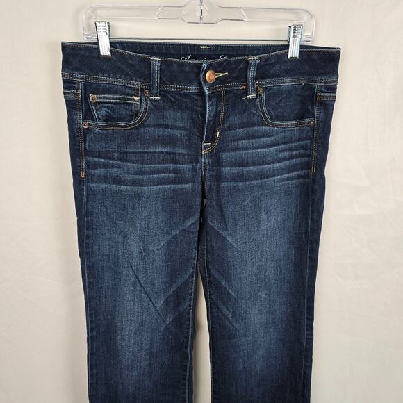 American Eagle Slim Boot Women's 10 Regular Stretch Blue Dark Wash - Picture 3 of 16